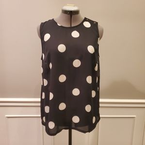 Who What Wear Black & White Polka Dot Tank Top